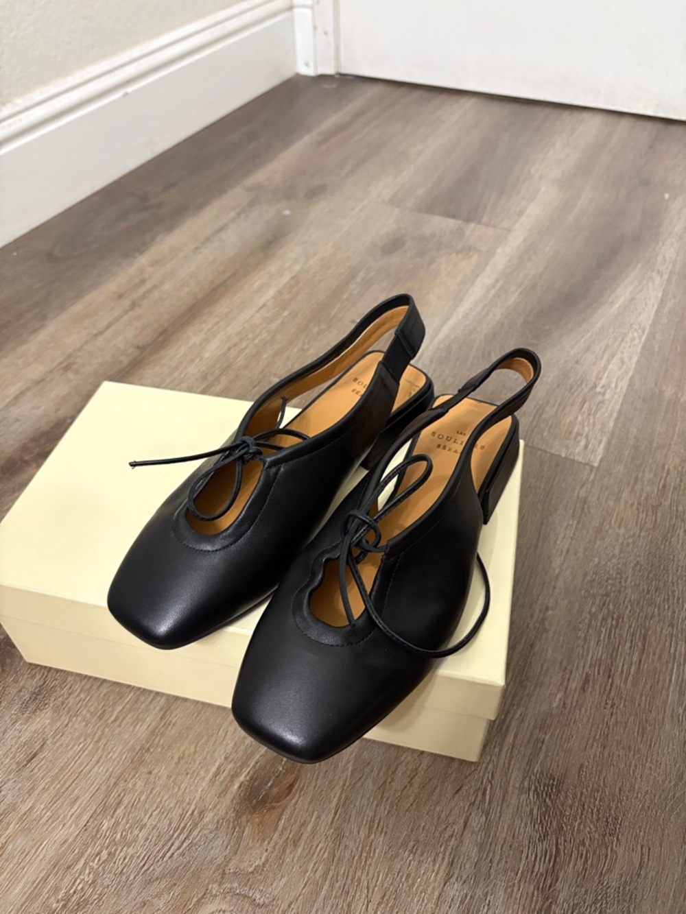 Sézane Black Leather Mary Jane Heels | Square Toe Parisian Classic | Size 36